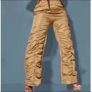 PrettyLittleThing tan ruffled pants (never warn) (size 14)